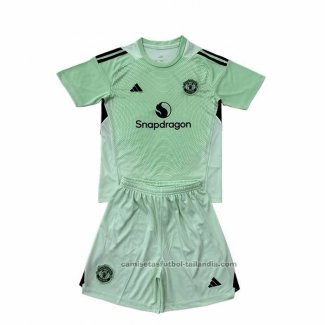 Camiseta Manchester United Portero Nino 25/26 Verde