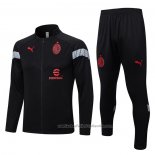 Chandal de Chaqueta del AC Milan 22/23 Negro y Rojo