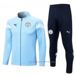 Chandal de Chaqueta del Manchester City 22/23 Azul Claro