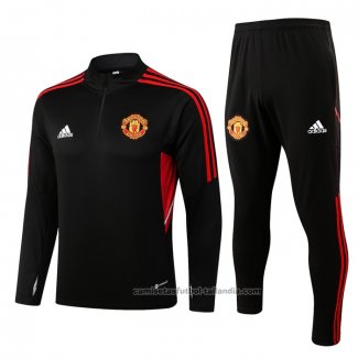 Chandal de Sudadera del Manchester United 22/23 Negro