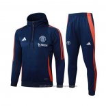 Chandal de Sudadera del Manchester United Nino 24/25 Azul