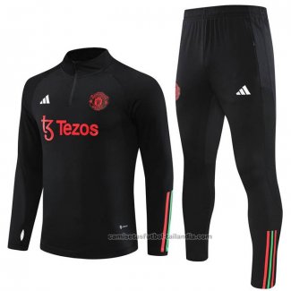 Chandal de Sudadera del Manchester United Nino 23/24 Negro