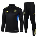 Chandal de Sudadera del Manchester United Nino 25/26 Negro Amarillo