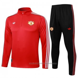Chandal de Sudadera del Manchester United Nino 25/26 Rojo