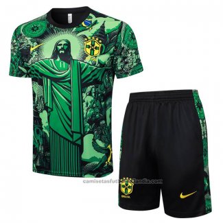 Chandal del Brasil Jesus Manga Corta 24/25 Verde - Pantalon Corto