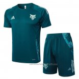 Chandal del Cruzeiro Manga Corta 24/25 Verde Pantalon Corto