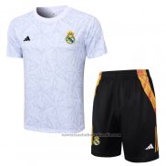 Chandal del Real Madrid Manga Corta 24/25 Blanco - Pantalon Corto