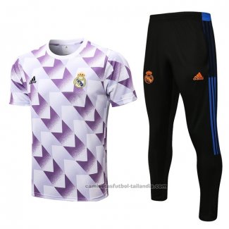 Chandal del Real Madrid Manga Corta 22/23 Blanco y Purpura