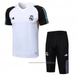 Chandal del Real Madrid Manga Corta 23/24 Blanco - Pantalon Corto