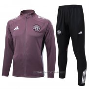 Chandal de Chaqueta del Manchester United Nino 25/26 Marron