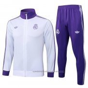 Chandal de Chaqueta del Real Madrid 24/25 Blanco Purpura