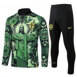 Chandal de Sudadera del Brasil Jesus Nino 24/25 Verde