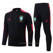 Chandal de Sudadera del Brasil Nino 26/27 Negro Rojo
