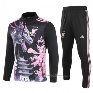 Chandal de Sudadera del Japon Dragon Nino 24/25 Negro y Rosa