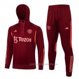 Chandal de Sudadera del Manchester United 23/24 Rojo Oscuro