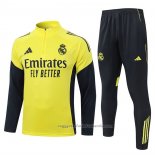 Chandal de Sudadera del Real Madrid Nino 25/26 Amarillo