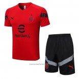 Chandal del AC Milan Manga Corta 22/23 Rojo - Pantalon Corto