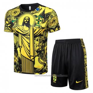 Chandal del Brasil Jesus Manga Corta 24/25 Amarillo - Pantalon Corto