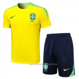Chandal del Brasil Manga Corta 24/25 Amarillo - Pantalon Corto