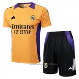 Chandal del Real Madrid Manga Corta 24/25 Amarillo - Pantalon Corto