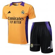 Chandal del Real Madrid Manga Corta 24/25 Amarillo - Pantalon Corto