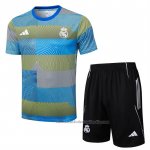 Chandal del Real Madrid Manga Corta 25/26 Azul Verde - Pantalon Corto