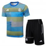 Chandal del Real Madrid Manga Corta 25/26 Azul Verde - Pantalon Corto