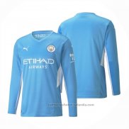 Camiseta Manchester City 1ª Manga Larga 21/22