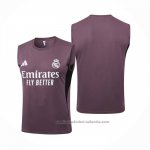 Camiseta de Entrenamiento Real Madrid Sin Mangas 25/26 Gris Purpura