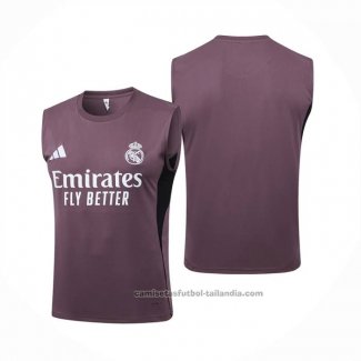 Camiseta de Entrenamiento Real Madrid Sin Mangas 25/26 Gris Purpura