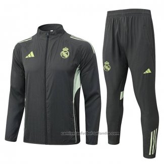 Chandal de Rompevientos del Real Madrid 25/26 Gris Verde