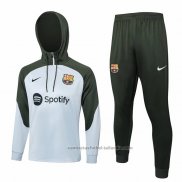 Chandal de Sudadera del Barcelona Nino 23/24 Gris Claro