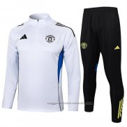 Chandal de Sudadera del Manchester United Nino 25/26 Blanco