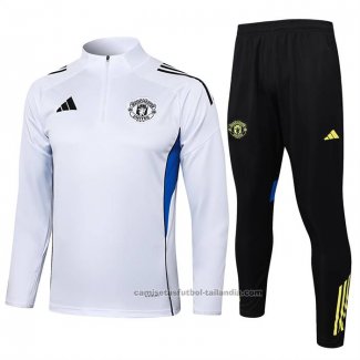 Chandal de Sudadera del Manchester United Nino 25/26 Blanco