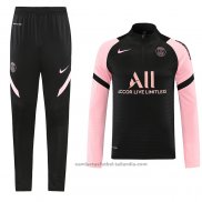 Chandal de Sudadera del Paris Saint-Germain 21/22 Negro y Rosa
