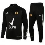Chandal de Sudadera del Wolves 21/22 Negro