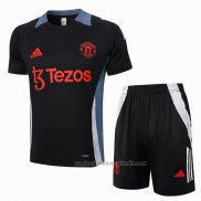 Chandal del Manchester United Manga Corta 24/25 Negro - Pantalon Corto