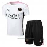 Chandal del Paris Saint-Germain Jordan Manga Corta 24/25 Blanco - Pantalon Corto
