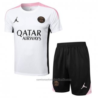 Chandal del Paris Saint-Germain Jordan Manga Corta 24/25 Blanco - Pantalon Corto
