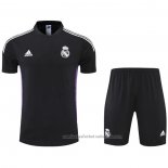 Chandal del Real Madrid Manga Corta 22/23 Negro y Purpura - Pantalon Corto