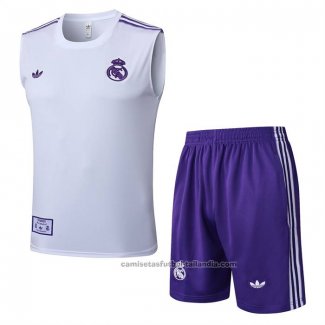 Chandal del Real Madrid Sin Mangas 25/26 Blanco Purpura