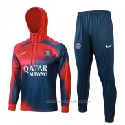 Chandal de Sudadera del Paris Saint-Germain Nino 23/24 Rojo y Azul