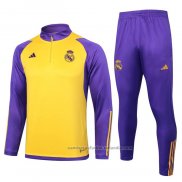 Chandal de Sudadera del Real Madrid Nino 23/24 Amarillo