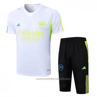 Chandal del Arsenal Manga Corta 23/24 Blanco - Pantalon Corto