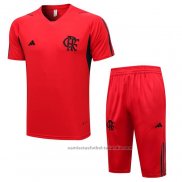 Chandal del Flamengo Manga Corta 23/24 Rojo - Pantalon Corto