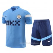 Chandal del Manchester City Manga Corta 22/23 Azul - Pantalon Corto