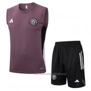 Chandal del Manchester United Sin Mangas 25/26 Rojo Purpura