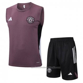 Chandal del Manchester United Sin Mangas 25/26 Rojo Purpura