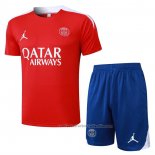 Chandal del Paris Saint-Germain Jordan Manga Corta 24/25 Rojo - Pantalon Corto