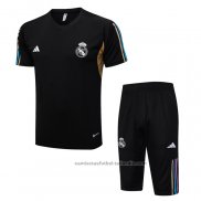 Chandal del Real Madrid Manga Corta 23/24 Negro - Pantalon Corto